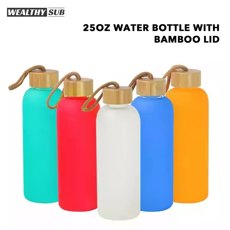 Wealthysub China warehouse sublimation 25oz water bottle with bamboo lid